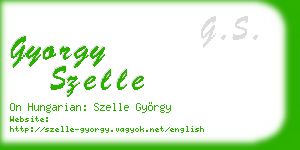 gyorgy szelle business card